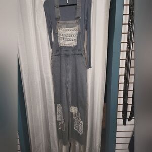 POL patchwork overalls size medium.